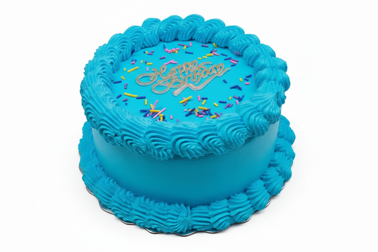 Eggless Blue Birthday Cake with Sprinkles by Cake Mart