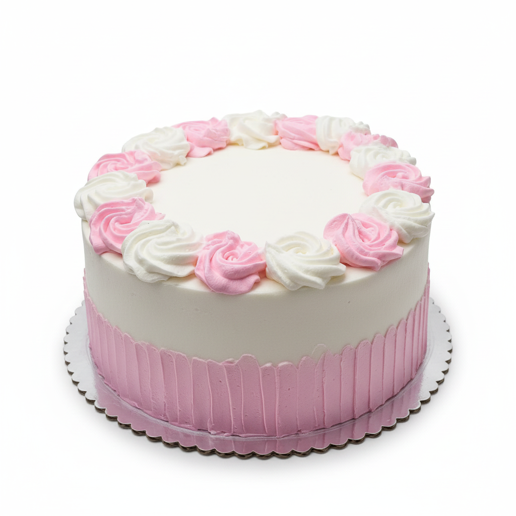 Pink & White Rose Eggless Cake - Elegant Celebration Cake by Cake Mart