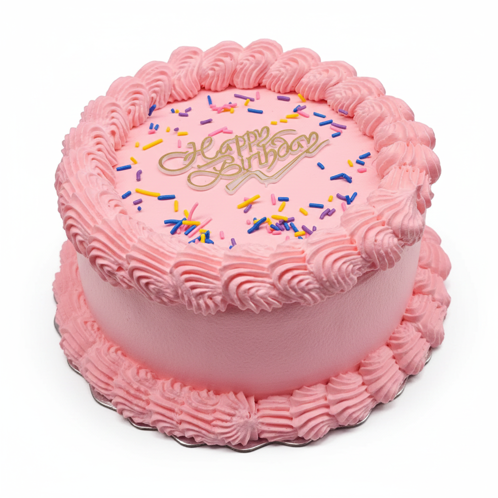 Pink Birthday Cake with Colorful Sprinkles - Happy Birthday Celebration Cake by Cake Mart