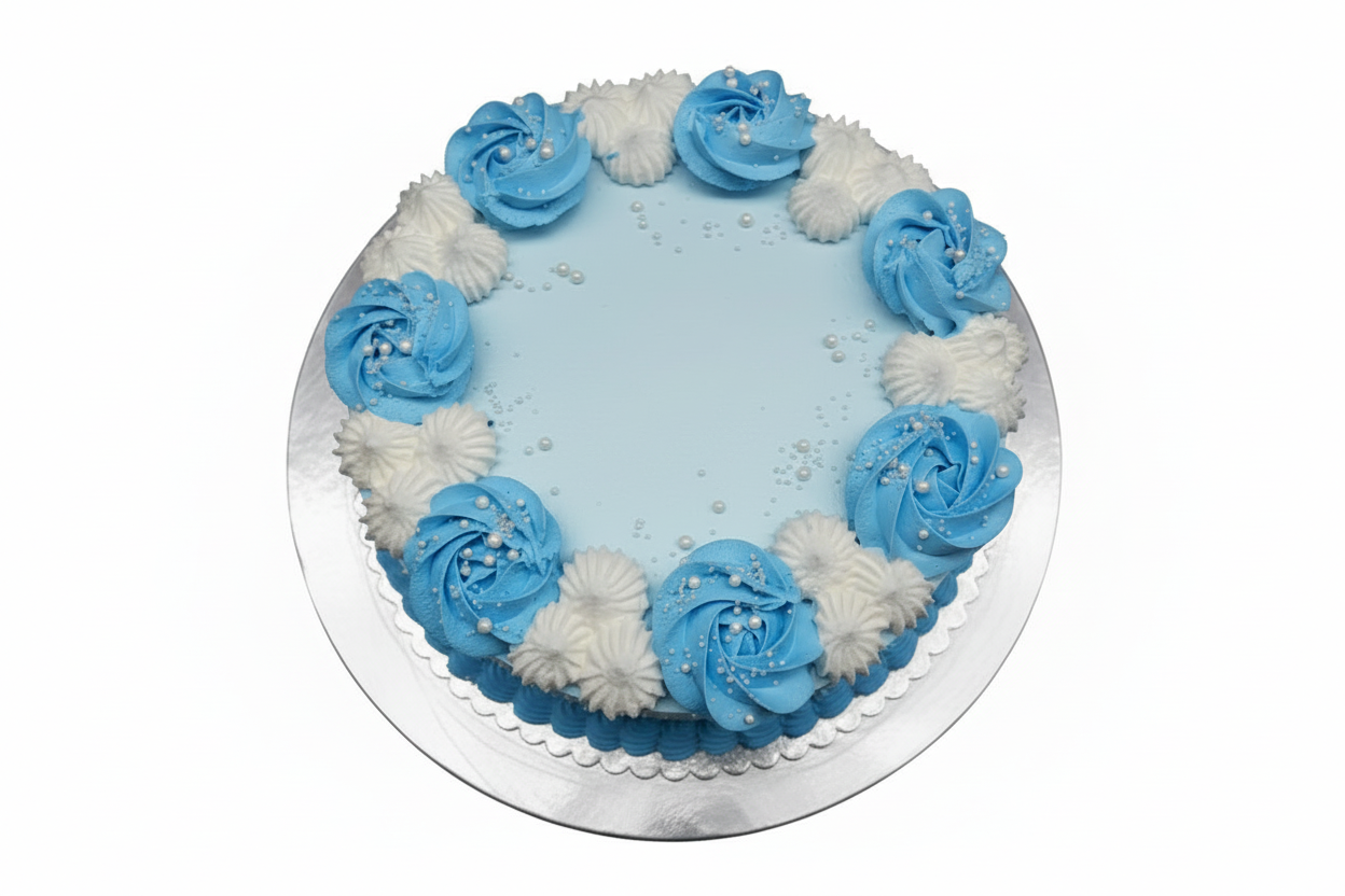 Premium Eggless Blue Baby Shower Cake by Cake Mart