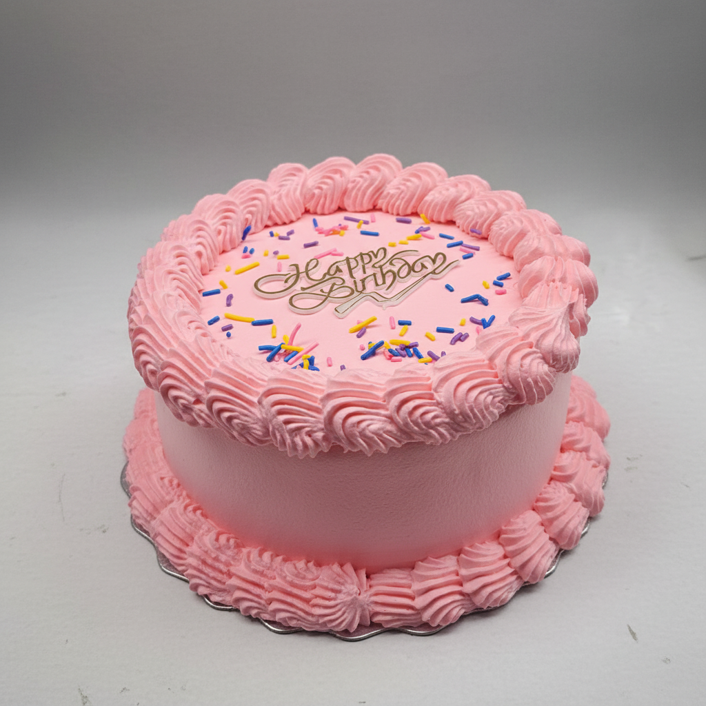 Pink Birthday Cake with Colorful Sprinkles - Happy Birthday Celebration Cake by Cake Mart